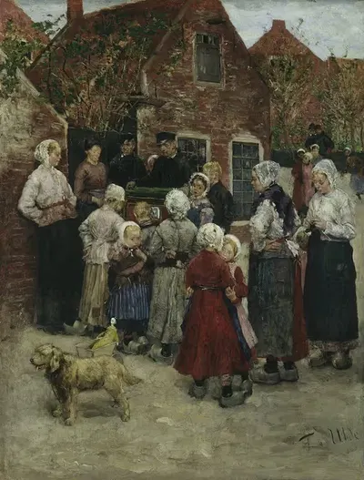 Organgrinder in Zandvoort by Fritz von Uhde, 1883 — digital art print download