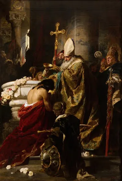Крещение Вайка by Гюла Бенцур, 1875 — digital art print download