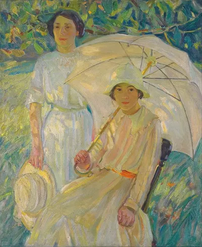 Белый зонтик №2 by Хелен Гэллоуэй МакНиколл, 1907-1917 — digital art print download
