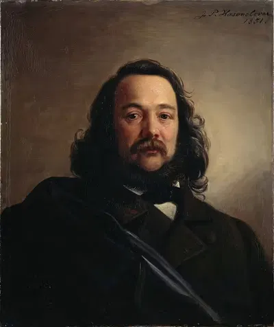 Portrait of Ferdinand Freiligrath by Johann Peter Hasenclever, 1851 — digital art print download