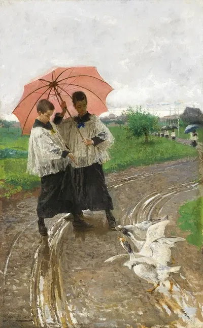 Возвращение с фестиваля by Мозэ Бьянки, 1880 — digital art print download