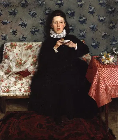 На диване by Вильгельм Трюбнер, 1872 — digital art print download