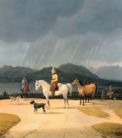 Riders at the Tegernsee by Wilhelm von Kobell, 1832 — digital art print download