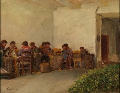 Сельские женщины by Адольф фон Беккер, 1895 — digital art print download