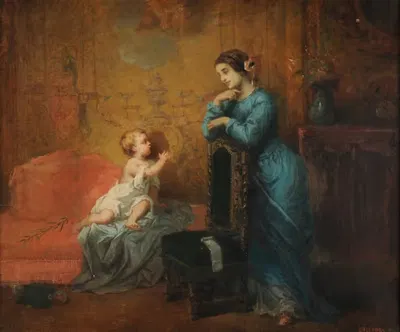 Молодая мать, художник Мар by Бернар Шапори, 1857 — digital art print download