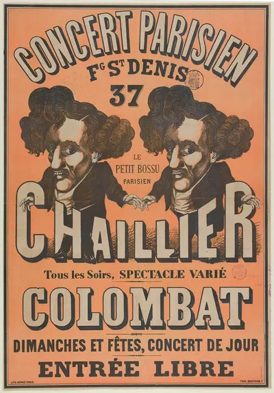 Concert Parisien Fg St Denis 37 Le Petit Bossu Parisien Chaillier by Imp. F. Hermet, 1885 — digital art print download