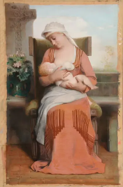 La Jeune mère by Émile Lévy, 1883 — digital art print download