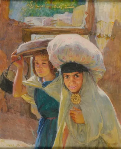 Женщины, стирающие белье by Этьен Дине, 1895 — digital art print download