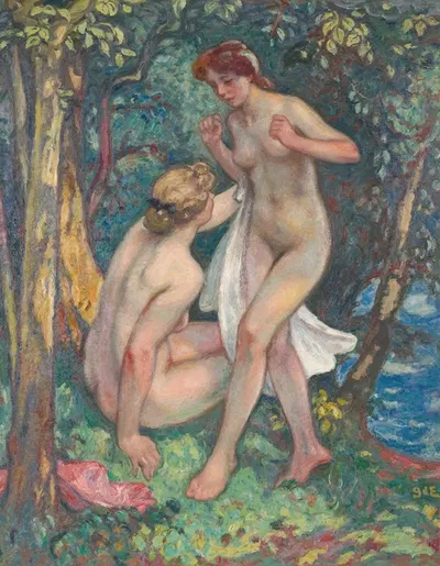 Две купальщицы by Жорж д'Эспаньят — digital art print download