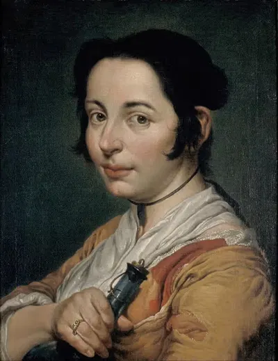 Молодая крестьянка с винной флягой by Джакомо Черути, 1737-1738 — digital art print download