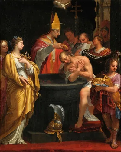Крещение Хлодвига by Жан Эляр, 1676 — digital art print download