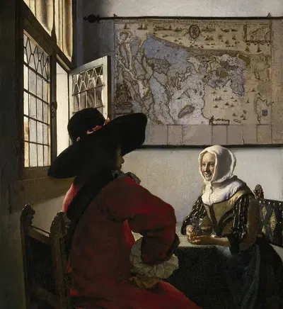 Officer and Laughing Girl by Johannes Vermeer — digital art print download