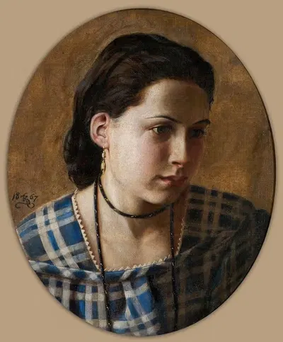 Портрет Вильгельмины Эрихсен by Кристиан Захртманн, 1867 — digital art print download