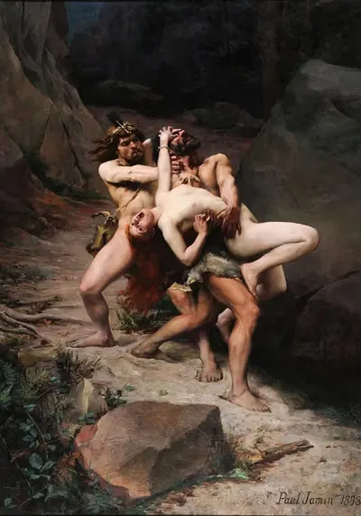 Похищение в каменном веке by Поль Жамин, 1888 — digital art print download