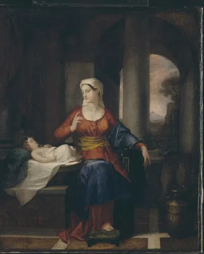 Mother Watching Her Child by Washington Allston, 1814-1816 — digital art print download