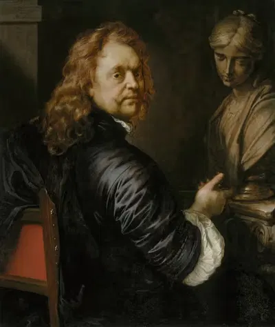 Self-portrait by Adriaen Hanneman, 1669 — digital art print download