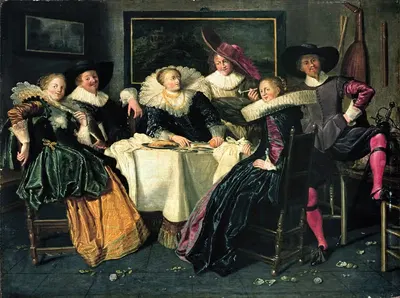 Весёлая компания by Дирк Халс, 1628 — digital art print download