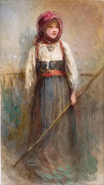 Норвежская девушка by Эгрон Лундгрен, 1861 — digital art print download