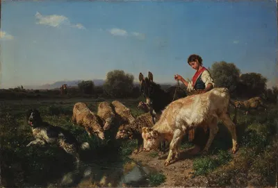 У поилки by Филиппо Палицци, 1867 — digital art print download