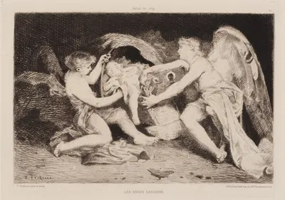 Les anges gardiens by Эдуар Тудуз, 1879 — digital art print download
