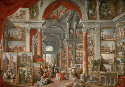 Картинная галерея с видами современной Рима by Джованни Паоло Панино, 1757 — digital art print download