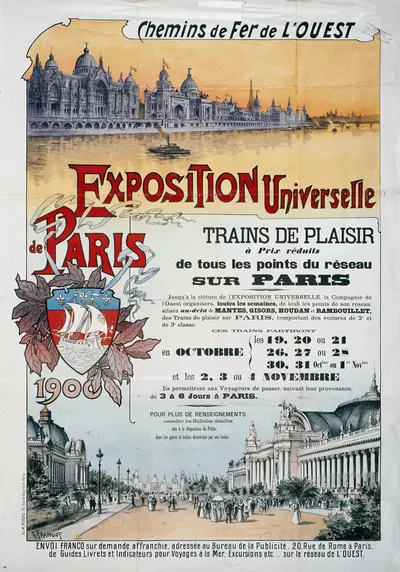 Chemins de fer de l'ouest. Exposition Universelle de Paris by Gustave Fraipont, 1900 — digital art print download