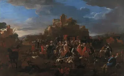Кюре – с королевским двором, Карло Эмануэле II и Франческой д'Orléans by Ян Миль, 1661 — digital art print download