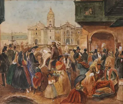 Эскиз главной площади Лимы by Иоганн Мориц Ругендас — digital art print download