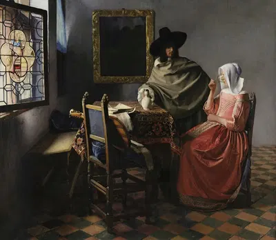 The Wine Glass by Johannes Vermeer — digital art print download