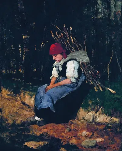 Женщина с хворостом by Михай Мункачьи, 1873 — digital art print download