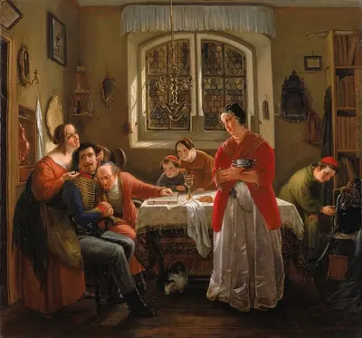 The Return of the Volunteer from the Wars of Liberation to His Family Still Living in Accordance with Old Customs by Moritz…