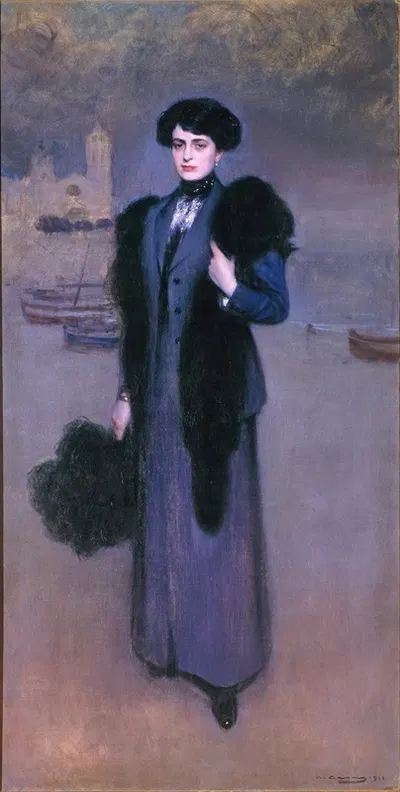 Portrait of Dolors Vidal by Ramón Casas, 1911 — digital art print download
