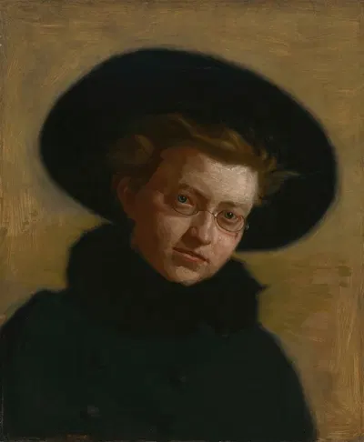 Портрет Лилиан Хаммит (Девушка в большой шляпе) by Томас Икинс, 1888 — digital art print download