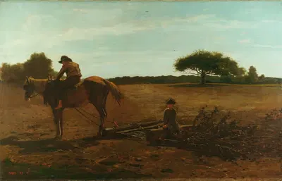 The Brush Harrow, Spring Time by Winslow Homer, 1865 — digital art print download