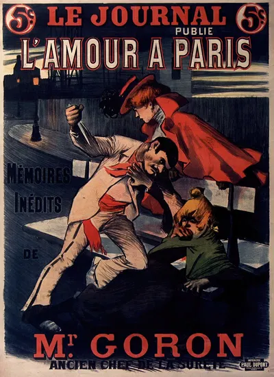 Le Journal publie L'amour à Paris, mémoires inédites de Mr Goron by Поль Баллерио, 1898 — digital art print download