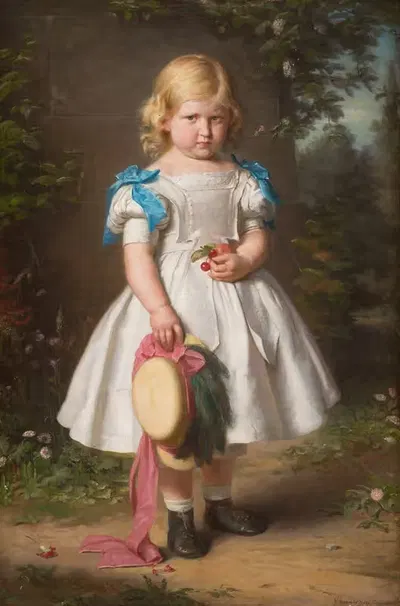 Портрет пятилетней Евы Марии фон Рихтгофен by Эдуард Гезелшафт, 1864 — digital art print download