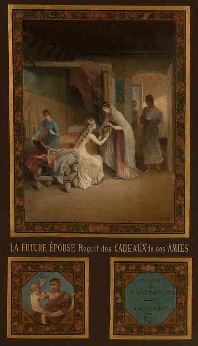 La Future Épouse Recoit des Cadeaux de ses Amies by Émile Lévy, 1880 — digital art print download