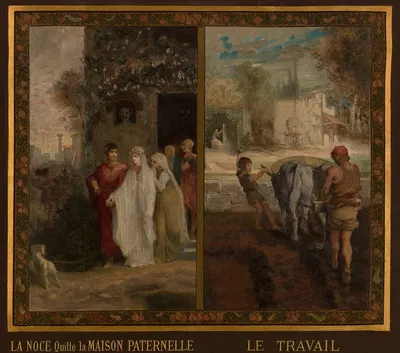 La Noce Quitte la Maison Paternelle, Le Travail by Émile Lévy, 1880 — digital art print download