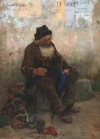 Старый нищий by Фрэнк С. Пэнфолд — digital art print download