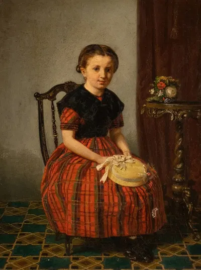 Portrait of a girl ‘Nettchen’ by Franz Wieschebrink, 1869 — digital art print download