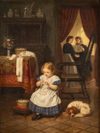 The diligent seamstress by Franz Wieschebrink — digital art print download