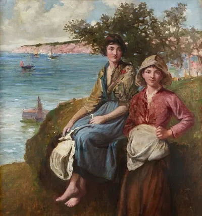 On the Cliffs by Frederick Morgan — digital art print download