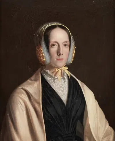 Portrait of a Lady in a Bonnet and Shawl by Frederick Randolph Spencer, 1846 — digital art print download