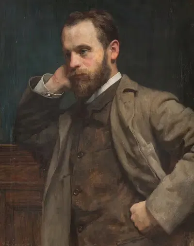 Portrait of a gentleman by Frederick Samuel Beaumont, 1885 — digital art print download