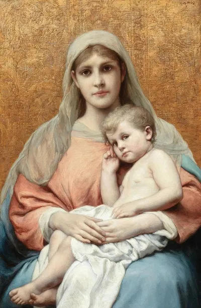 Madonna and Child by Габриэль фон Макс — digital art print download