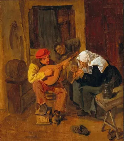 Интерьер с крестьянами, играющими музыку by Хармен Халс — digital art print download