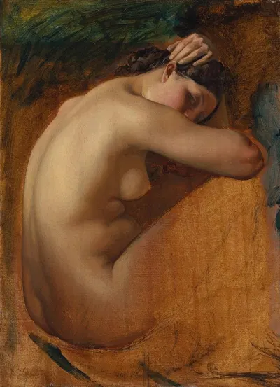Study of a Female Nude by Henri Lehmann, 1840 — digital art print download