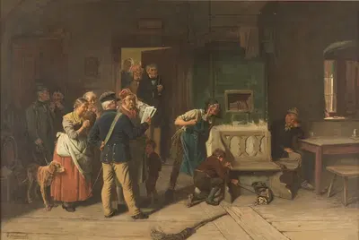 Полицейский в пабе by Хуго Котшенрайтер, 1884 — digital art print download