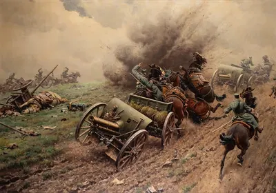 Полевая артиллерия под атакой by Хуго Унгевиттер, 1922 — digital art print download
