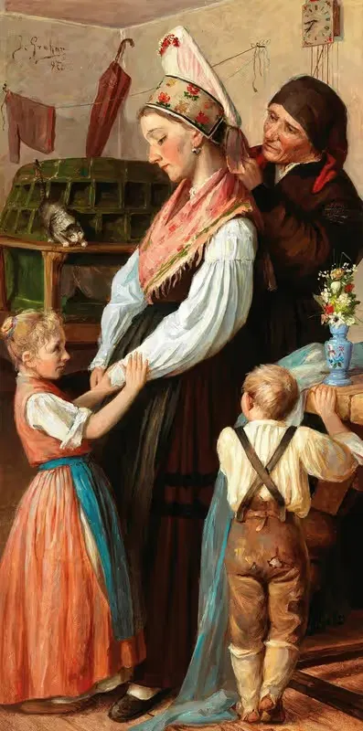 Перед свадьбой (Пред Пороко) by Иван Грохар, 1897 — digital art print download